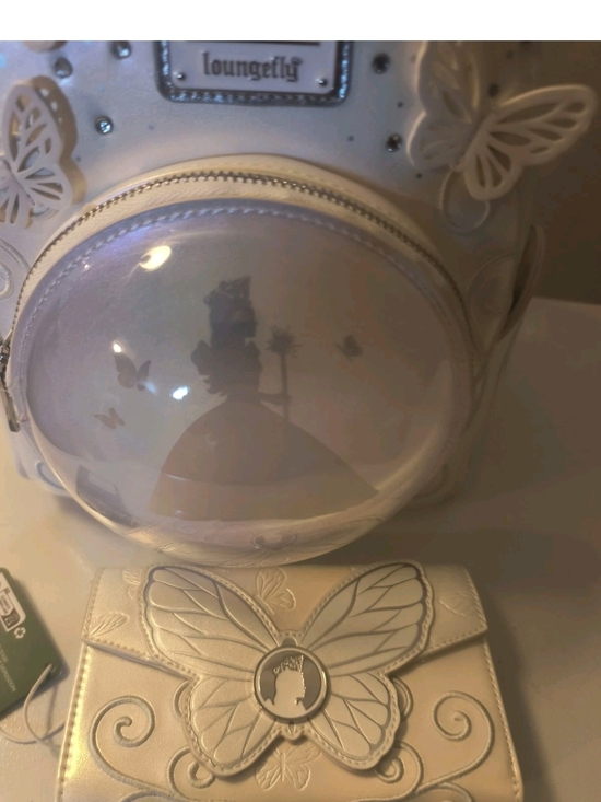 Loungefly White Wicked Butterfly Mini Backpack & Wallet Set main image 4